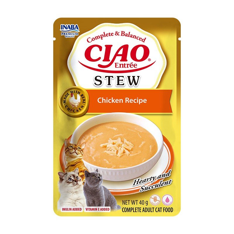 Konservuotas kačių ėdalas CIAO Stew, su vištiena, 40 g