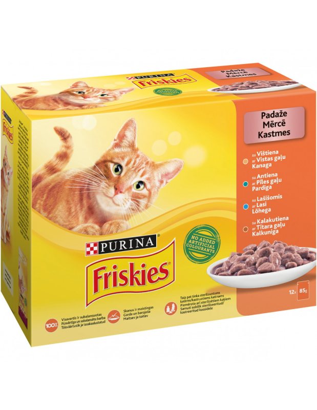 Konservuotas kačių ėdalas FRISKIES, 12 x 85 g