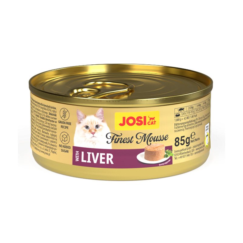 Konservuotas kačių ėdalas JOSICAT Finest Mousse, su kepenėlėmis, 85 g