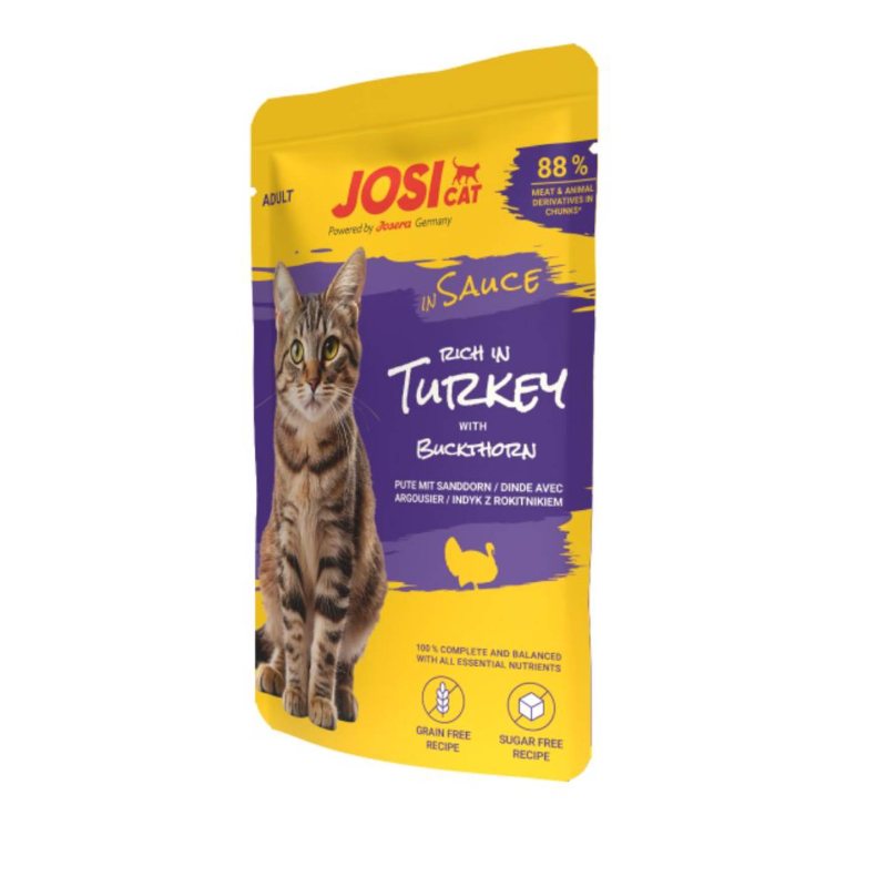 Konservuotas kačių ėdalas JOSICAT, su kalakutiena padaže, 85 g