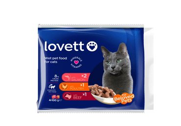 Konservuotas kačių ėdalas LOVETT, 400 g, 4 vnt