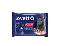 Konservuotas kačių ėdalas LOVETT su įvair. rūšių žuvimi, 400 g