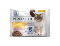 Konservuotas kačių ėdalas PERFECT FIT su vištiena, lašiša, 340 g