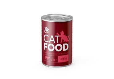 Konservuotas kačių ėdalas su jautiena HAPPY TAILS, 415 g