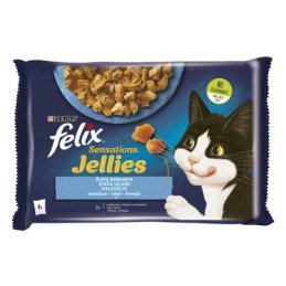 Konservuotas kačių ėdalas žuvies sk. FELIX SENSATIONS, 4 x 85 g