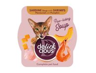 Konservuotas pašaras suaugusioms katėms krevečių skonio DELICKCIOUS, 80 g