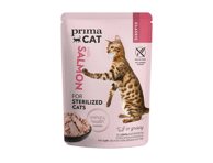 Konservuotas sterilizuotų kačių ėdalas PRIMACAT su lašiša, 85 g
