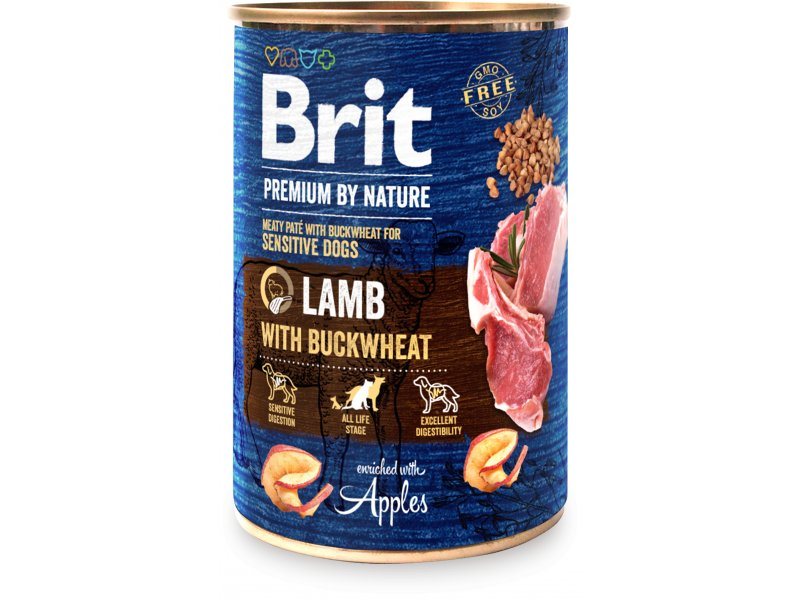 Konservuotas šunų ėdalas BRIT PREMIUM BY NATURE, su aviena, 400 g