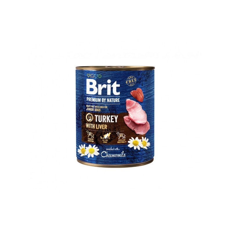 Konservuotas šunų ėdalas BRIT PREMIUM BY NATURE, su kalakutiena ir kepenėlėmis, 400 g