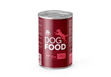 Konservuotas šunų ėdalas su jautiena HAPPY TAILS, 1250 g