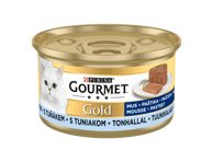 Konservuotas visavertis kačių ėdalas GOURMET GOLD su tunais, 85 g
