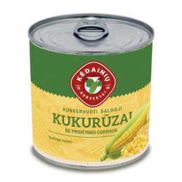 Konservuoti kukurūzai KKF, saldieji be pridėtinių cukrų, 340 g
