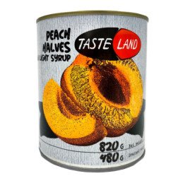 Konservuotos persikų puselės TASTE LAND, / 480 g, 820 g