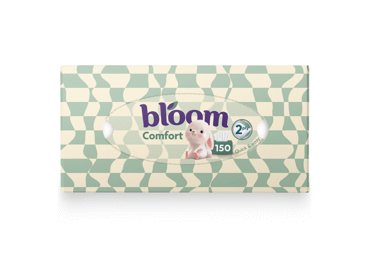 Kosmetinės servetėlės BLOOM COMFORT, 2 sluoksnių, 150 vnt