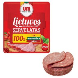 K.r. servelatas LIETUVOS STANDARTAS, pjaustyta, a.r., 200 g