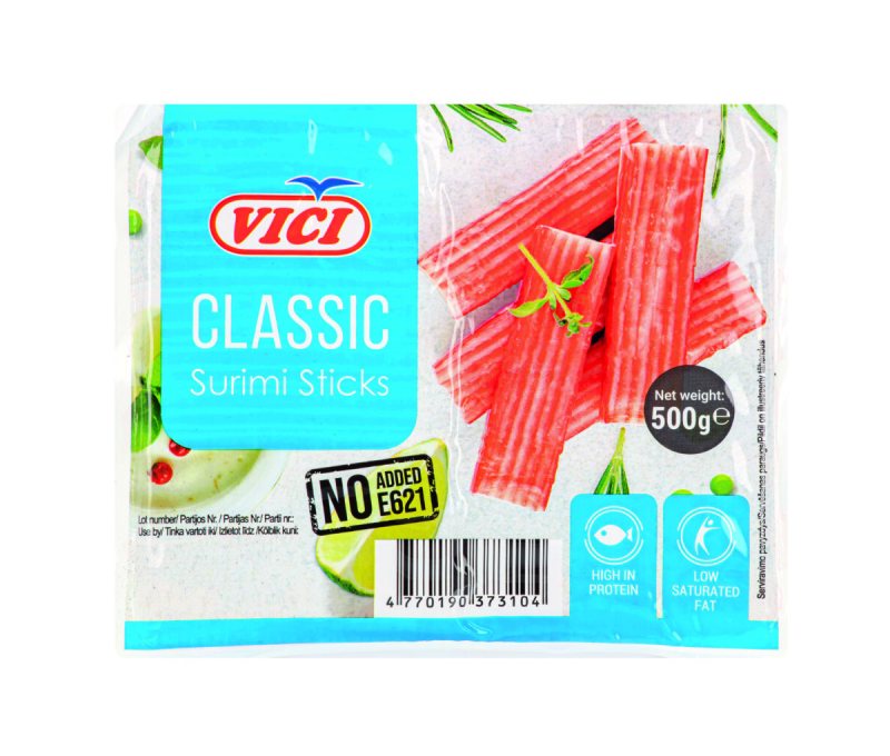 Krabų skonio lazdelės iš surimio VIČI, 500 g