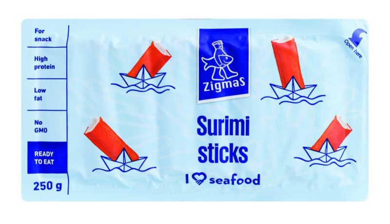 Krabų skonio lazdelės ZIGMAS iš surimio, 250 g