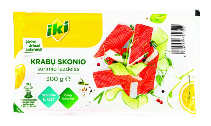 Krabų skonio surimi lazdelės IKI, 300 g