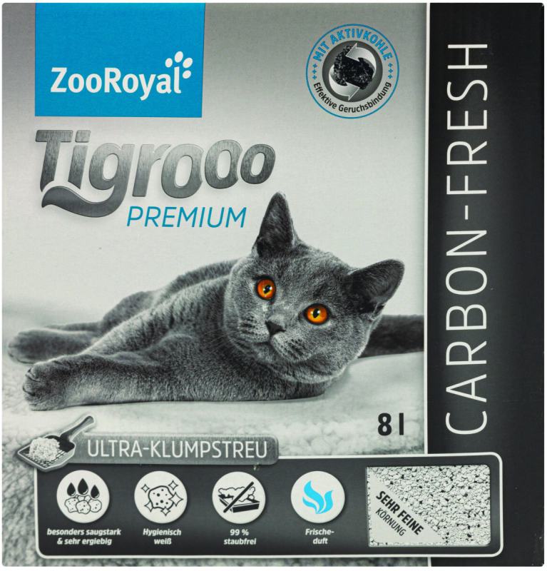 Kraikas katėms Carbon-Fresh ZOOROYAL TIGROOO, 8 l