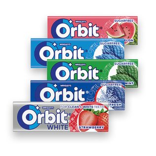 Kramtomajai gumai ORBIT (5 rūšių), 15 g