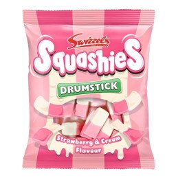 Kramtomi saldainiai SQUASHIES DRUMSTICK (STRAWBERRY AND CREAM), 120 g