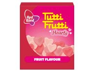 Kramtomieji saldainiai RED BAND TUTTI FRUTTI HEARTS, 15 g