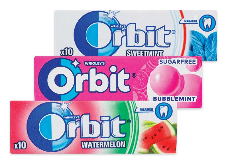 Kramtomoji guma ORBIT, 14 g
