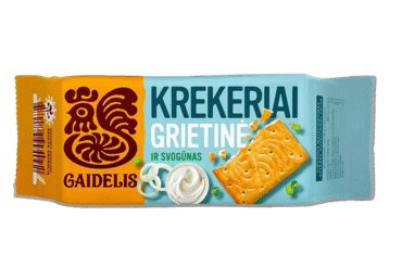Krekeriai GAIDELIS, grietinės ir svogūnų skonio, 72 g
