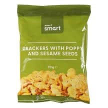 Krekeriai su aguon. ir sezam. RIMI SMART, 70 g