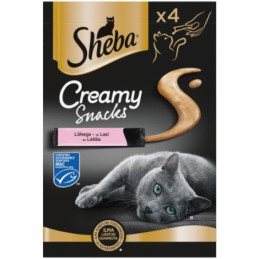 Kreminiai skanėstai katėms SHEBA, su lašiša, 4 x 12 g