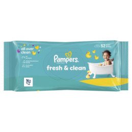 Kūdikių servetėlės PAMPERS Fresh Clean, Plastic Free, 52 vnt