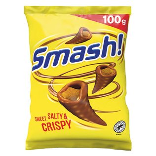 Kukurūzinis užkandis padengtas pieniniu šokoladu SMASH!, 100 g