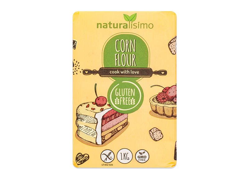 Kukurūzų miltai NATURALISIMO GLUTEN FREE, 1 kg