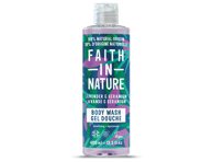 Kūno prausiklis FAITH IN NATURE LEVANDER&GERANIUM, 400 ml