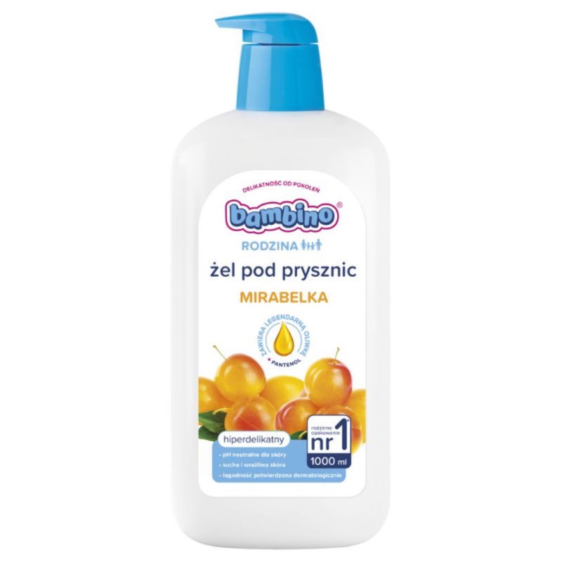 Kūno prausimosi želė Bambino, 1000 ml
