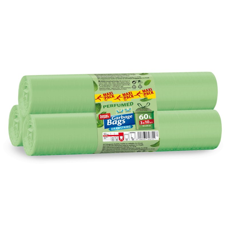 Kvepiantys šiukšlių maišai HOME EXPERT, 60 L, 3 x 10 vnt
