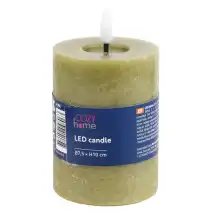 LED žvakė COZY HOME, žalia, AW26, 10 cm
