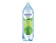 Lengvai gazuotas stalo vanduo AKVILĖ, žaliųjų citrinų skonio, 1.5 l
