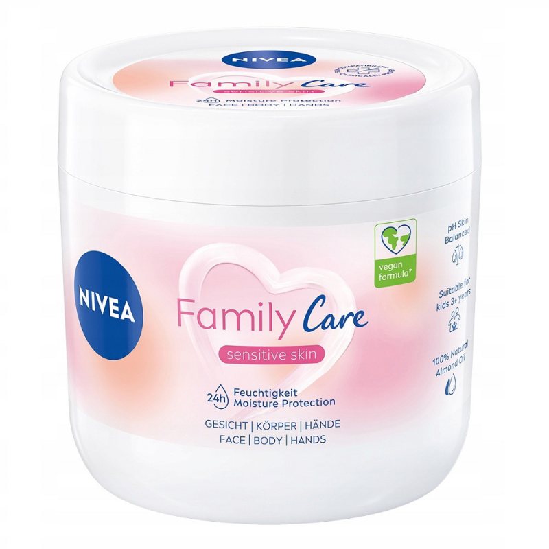 Lengvas drėkinamasis veido, kūno ir rankų kremas Nivea Family Care, 450 ml