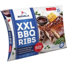 Lėtai virti kiaulienos šonkauliai BBQ padaže SLOW COOKED XXL, 900 g
