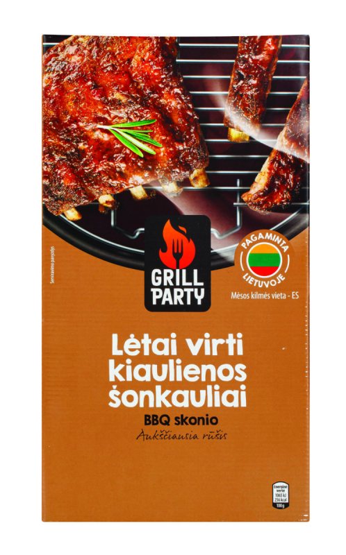 Lėtai virti kiaulienos šonkauliai GRILL PARTY, 1 kg