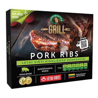 Lėtai virti kiaulienos šonkauliai su BBQ padažu GRILL, 1 kg