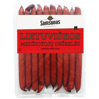 Karštai rūkytos LIETUVIŠKOS MEDŽIOTOJŲ dešrelės, 530 g