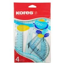 Liniuočių rinkinys KORES GEO15, 4 vnt