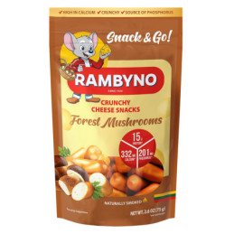 Lydytas rūkytas sūrio užkandis RAMBYNO,su miško grybais, 45%r., 75 g