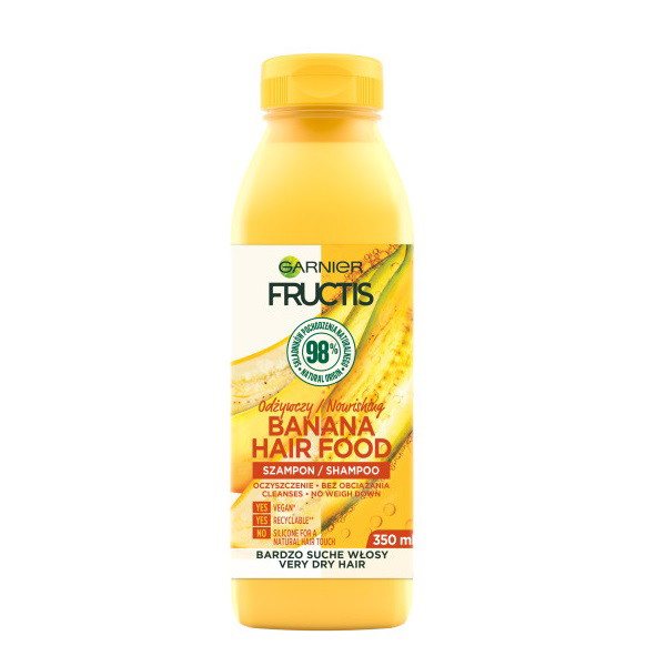 Maitinamasis šampūnas Garnier Fructis Banana Hair Food, 350 ml