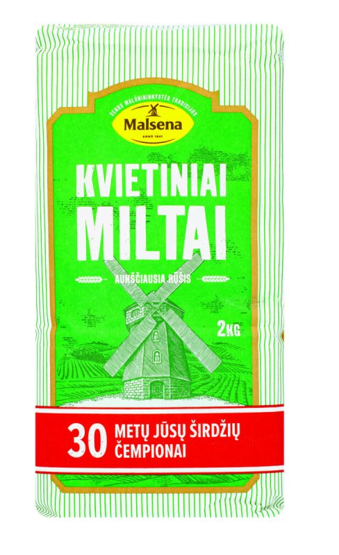 MALSENA kvietiniai miltai 550 D, 2 kg