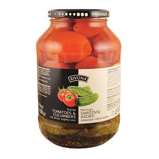 Marin. pomidorų ir agurkų asorti RIVONA, 1500 g