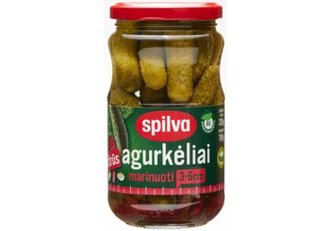 Marinuoti aštrūs agurkėliai SPILVA, 330 g