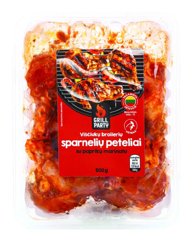 Marinuoti sparnelių peteliai paprikiniame marinate GRILL PARTY, 500 g